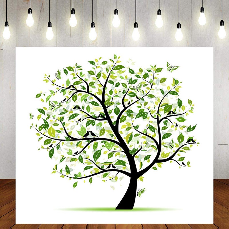 SSCSTS 6x6ft Family Tree Photography Background Green Tree Family Reunion Backdrop Photo Props LYST678 - Image 4